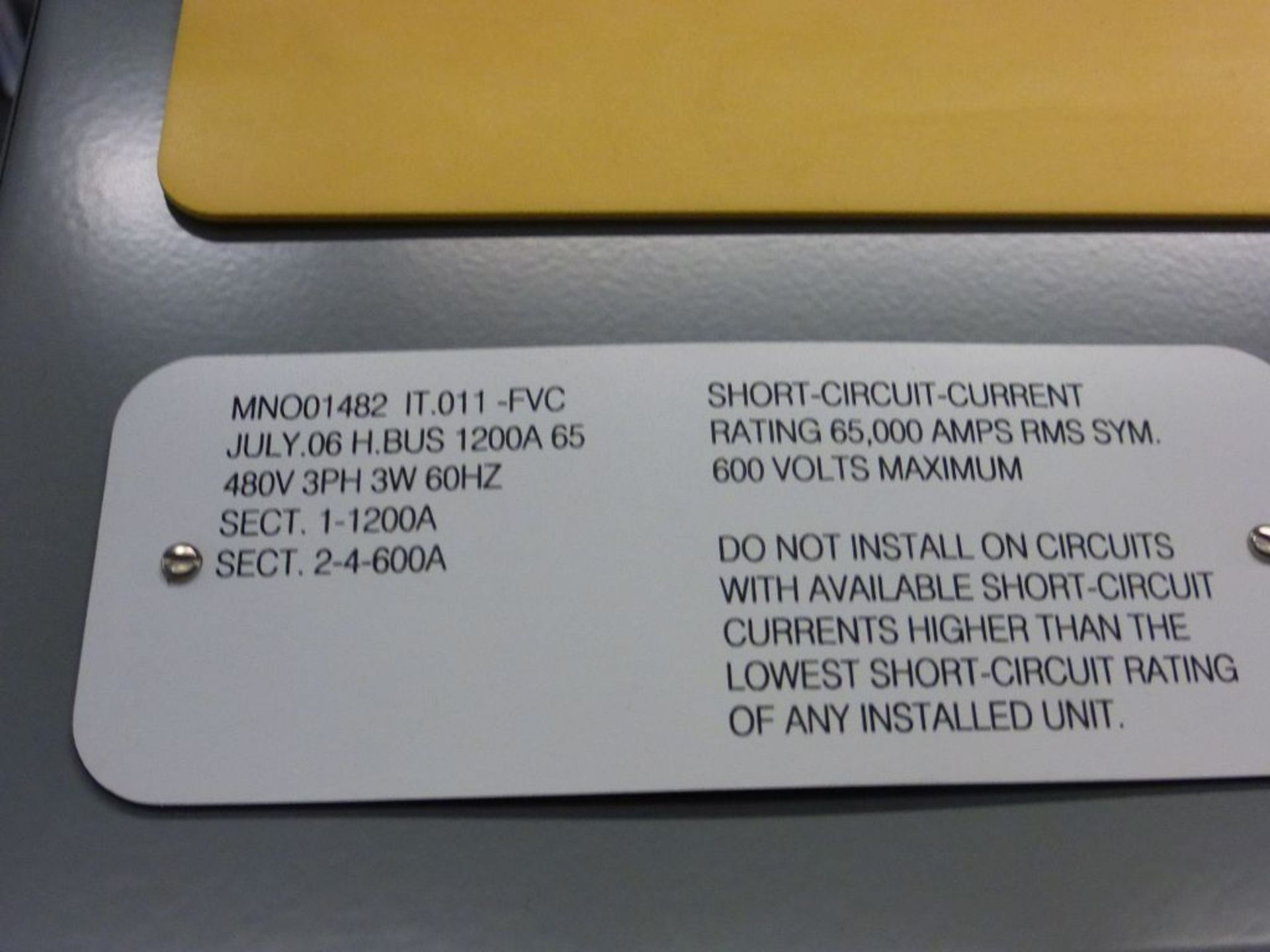 2006 Eaton Cutler Hammer intelligent Tech MCC - Removed from Service January 2022 | 4-Verticals; - Image 5 of 36