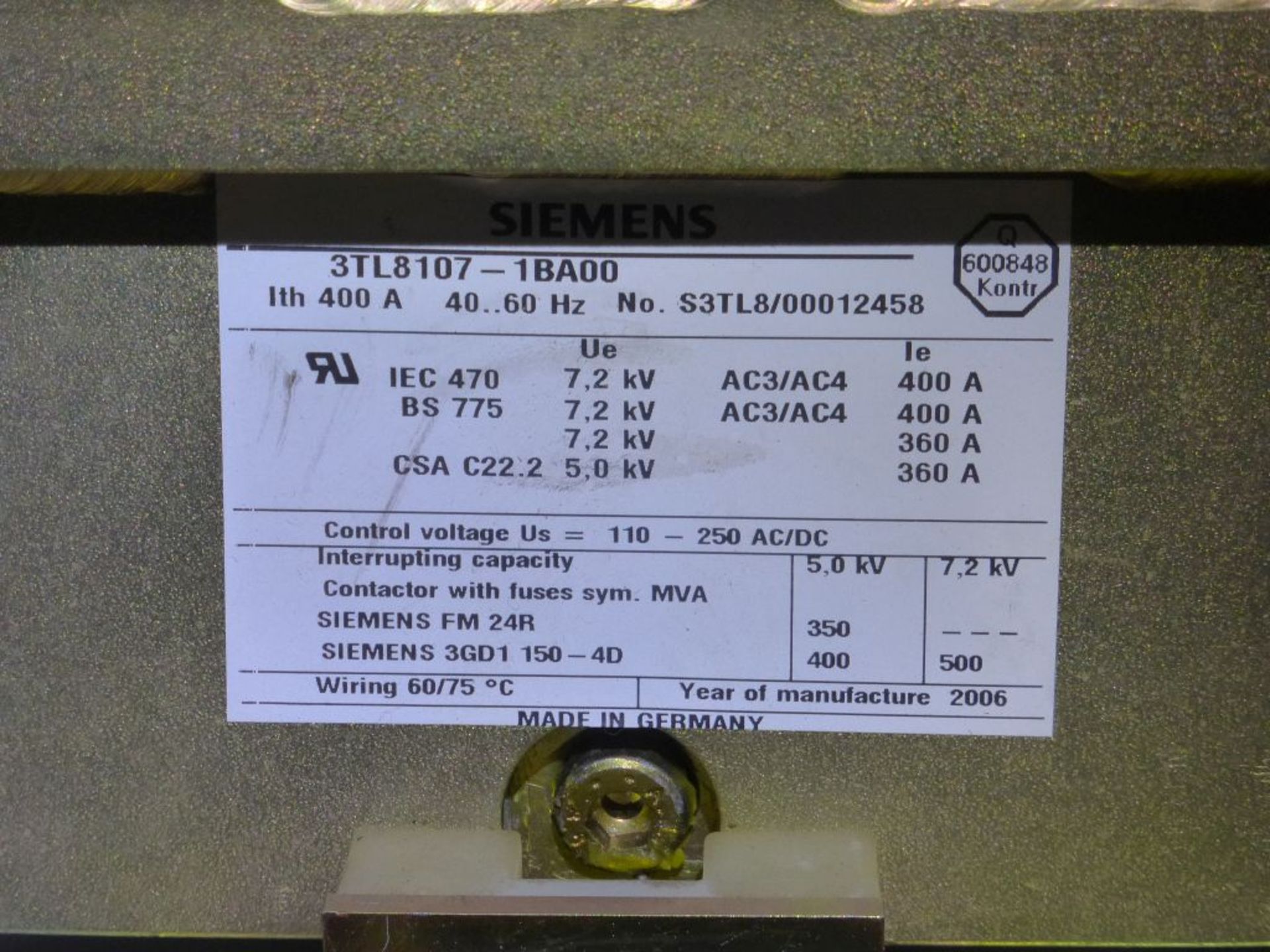 Siemens Medium Voltage MCC - Removed from Service January 2022 | 2000A; 2300V; 3-Verticals; - Image 14 of 21