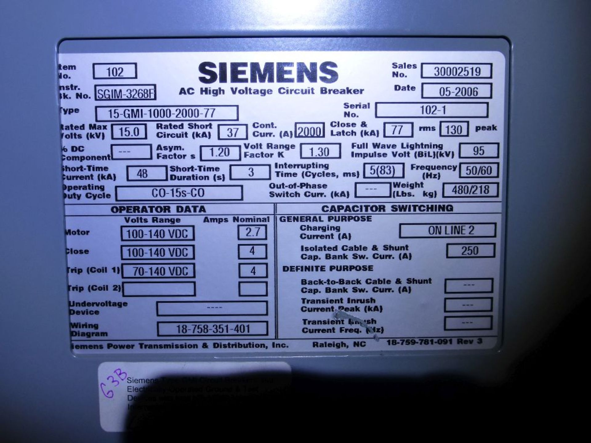 Siemens Switchgear - Removed from Service January 2022 | 6-Verticals; Includes: (9) AC High - Image 15 of 30