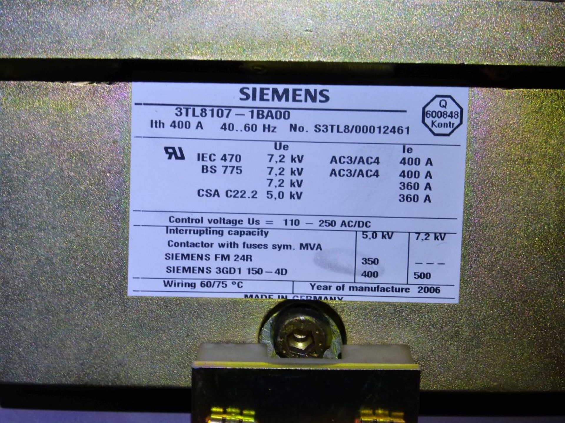Siemens Medium Voltage MCC - Removed from Service January 2022 | 2000A; 2300V; 3-Verticals; - Image 7 of 21