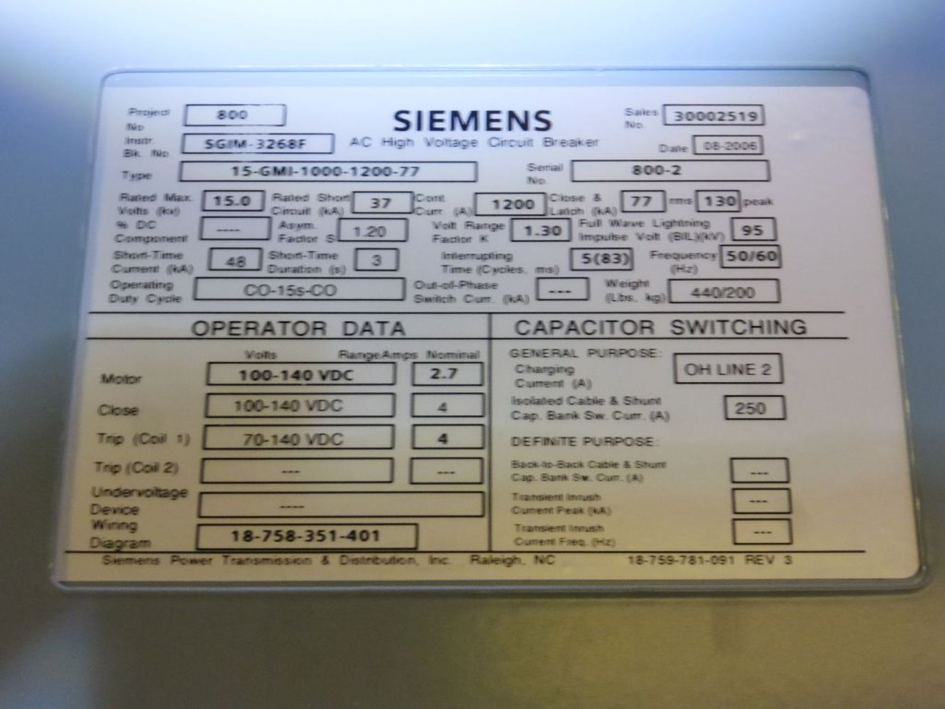 Siemens Switchgear - Removed from Service January 2022 | 6-Verticals; Includes: (9) AC High - Image 6 of 30