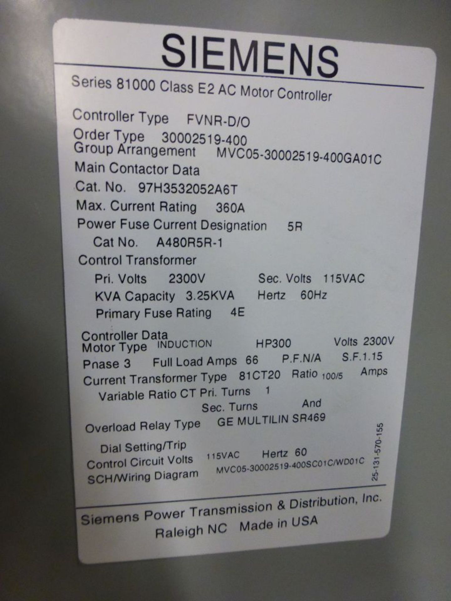 Siemens Medium Voltage MCC - Removed from Service January 2022 | 2000A; 2300V; 3-Verticals; - Image 18 of 19