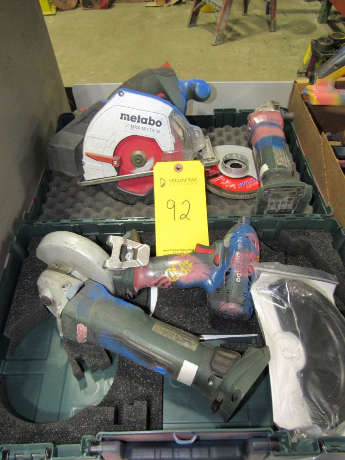 Lot of Metabo Cordless Tools | Includes: Circular Saw; (2) Grinders; Screw Gun; Tag: 230092