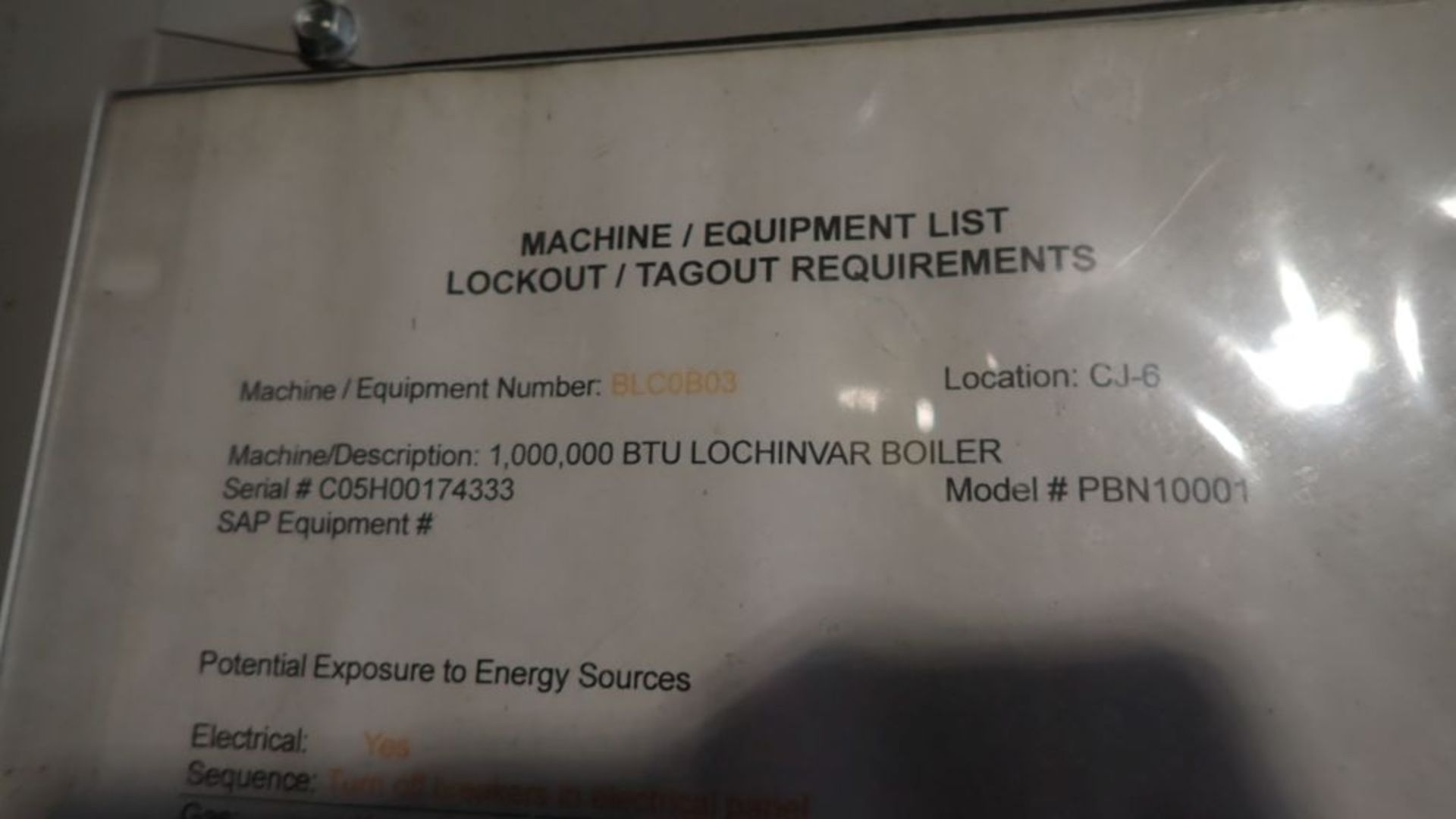 2005 Lochinvar Power-Fin 1,000,000 BTU Boiler | Model No. PBN1001; 160 PSI Max; Tag: 231698 - Image 5 of 7