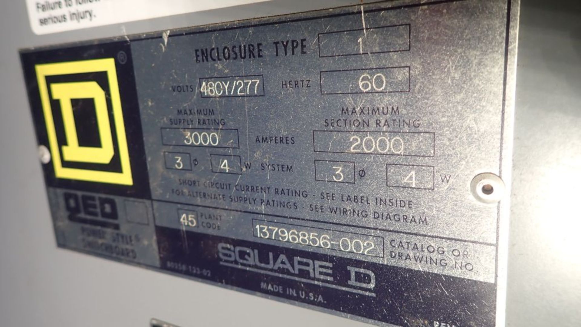 Square D QED Power Style Switchboard | Cat No. 13796856-002, 3000A, 480Y/277V; Includes: (3) SE - Image 21 of 42