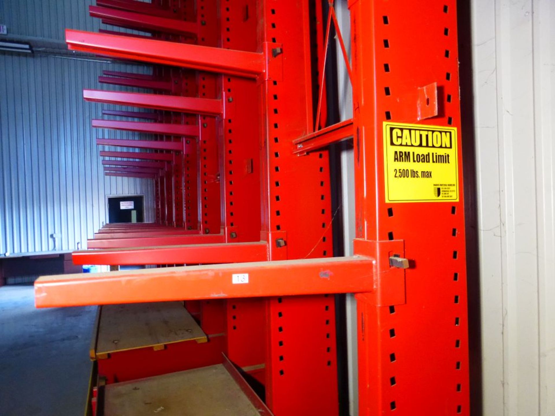 Unarco Cantilever Racking w/9-Uprights | Upright Base: 51.5"; Height: 23'; Includes: (54) Arms, 25' - Image 4 of 5