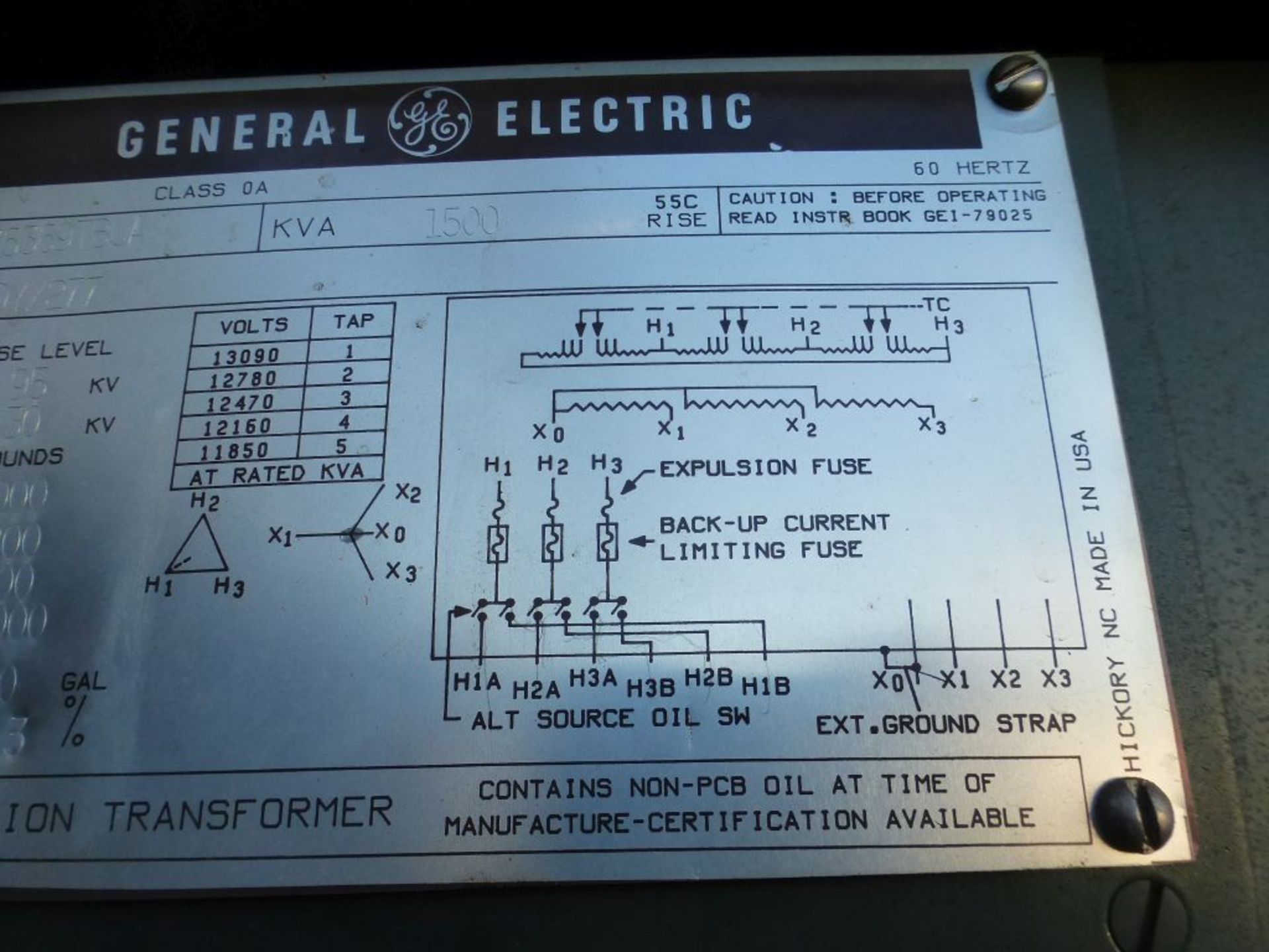 GE 1500 KVA Transformer | 3 PH; 12470-480Y/277V; Tag: 231701 - Image 8 of 8