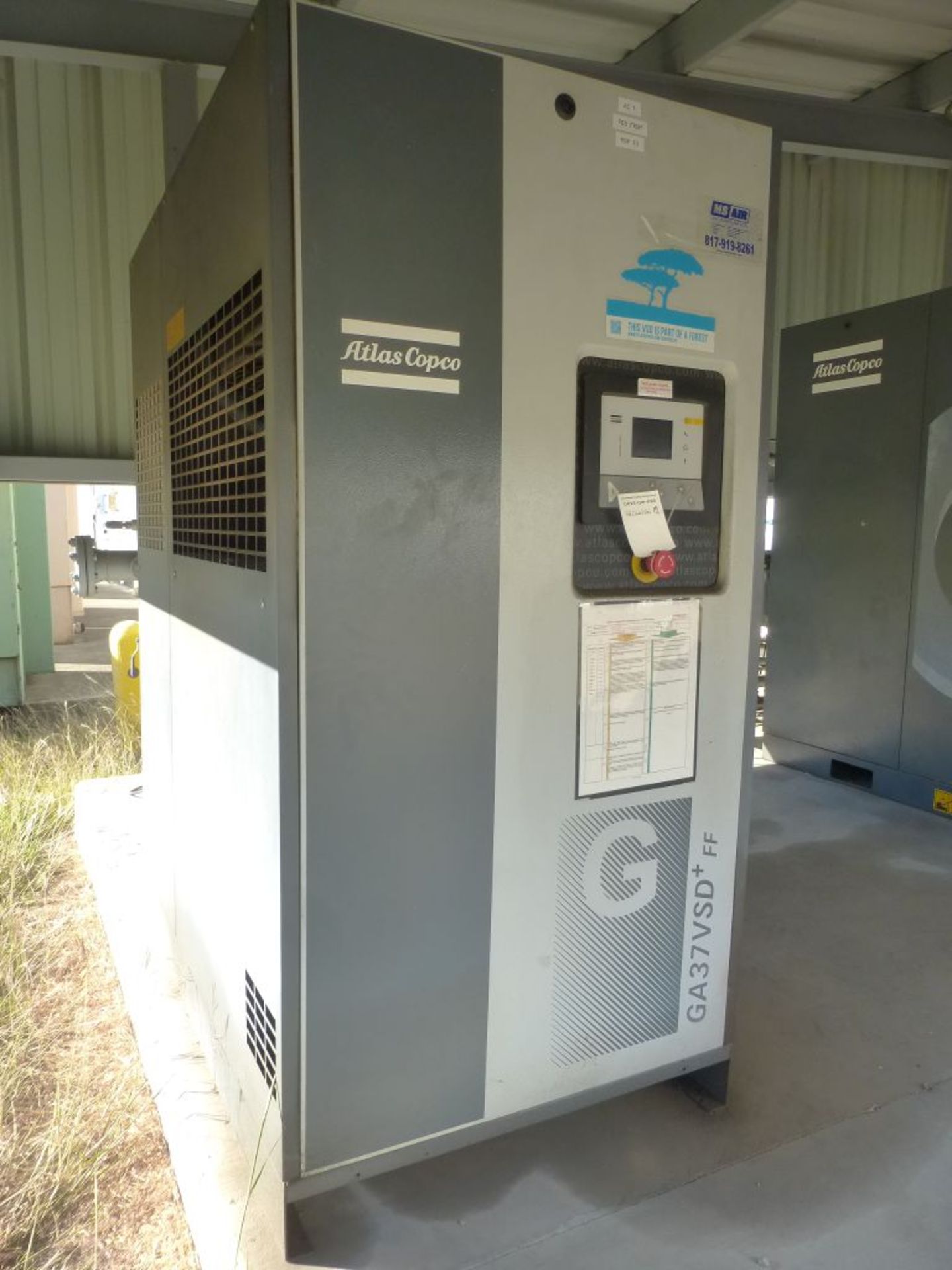 2014 Atlas Copco Air Compressor | Type: GA37VSD+FF; Serial No. AP1823734; 50 HP; 460V; MAWP: 12,75 - Image 2 of 6