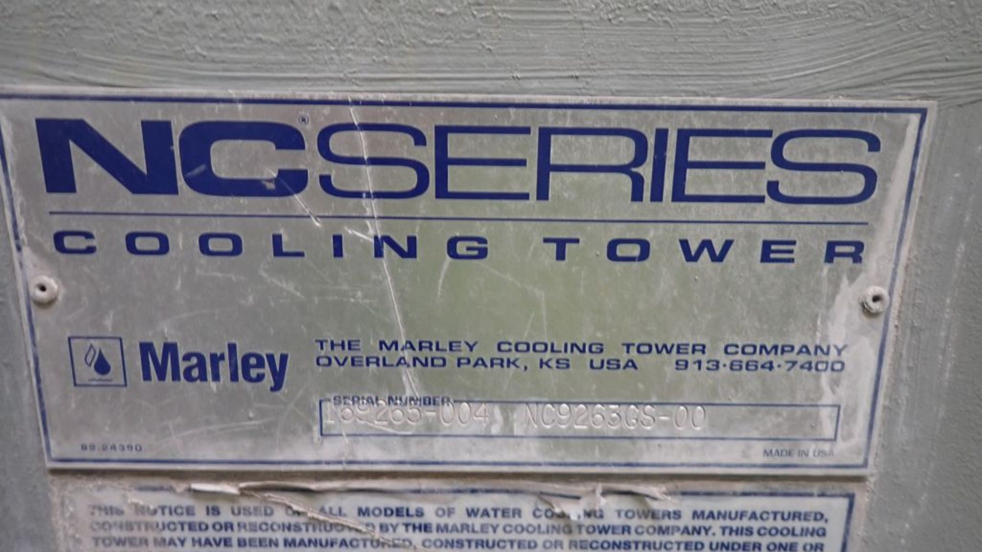 Lot of (3) Marley Cooling Towers | (1) Serial No. 169265-005-NC 9263 GS-00; (1) Serial No. 169265- - Image 6 of 42