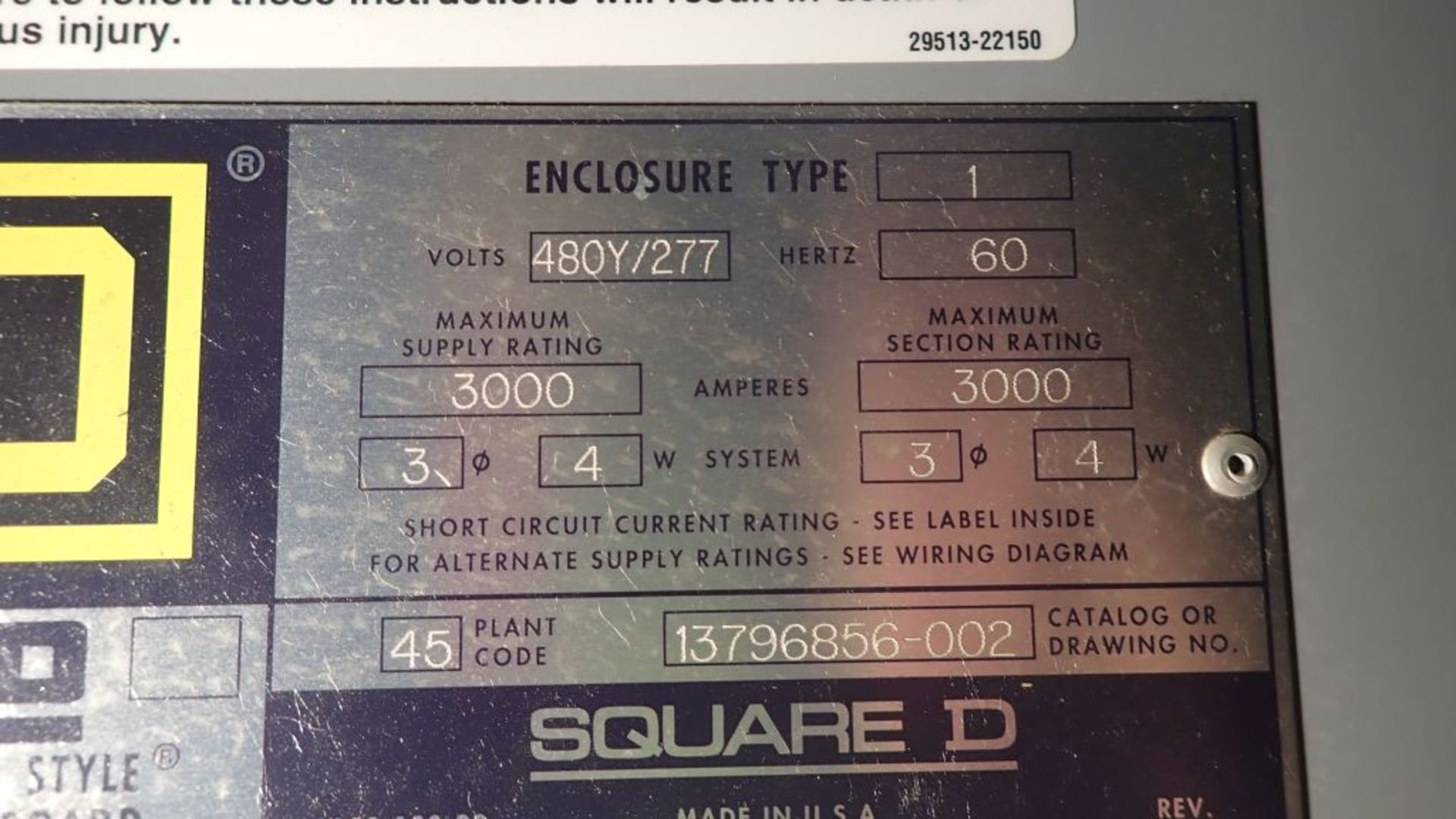 Square D QED Power Style Switchboard | Cat No. 13796856-002, 3000A, 480Y/277V; Includes: (3) SE - Image 28 of 42