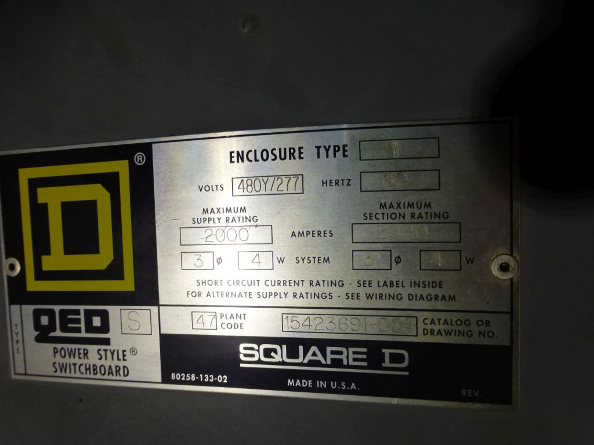 Square D QED Switchboard | 2000A; 480Y/277V; Includes: Square D PL 800, 800A; Square D Electronic - Image 14 of 16