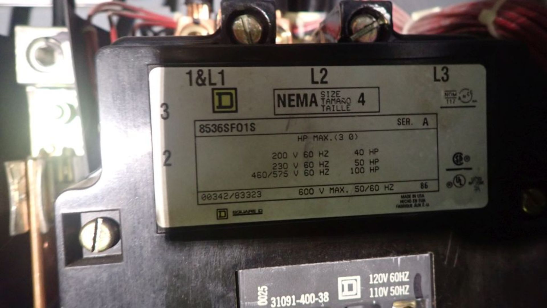 Square D Model 16 6-Section MCC | Includes: Nema Size 4, Cat No. 8536SFORS, 100 HP Max, 460/575V; ( - Image 10 of 70