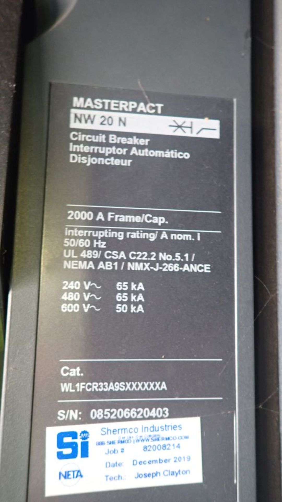 Square D Switchgear | Includes: (7) NW 20N Circuit Breakers 2000A; (6) PowerPact HJ060 Circuit - Image 34 of 79