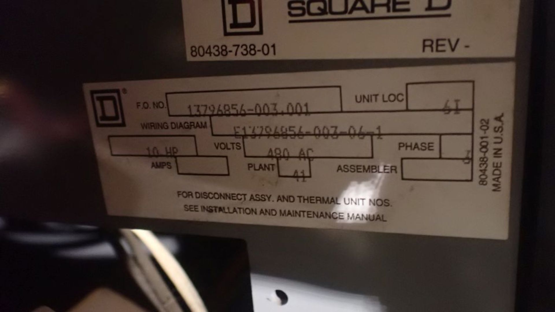 Square D Model 16 6-Section MCC | Includes: Nema Size 4, Cat No. 8536SFORS, 100 HP Max, 460/575V; ( - Image 64 of 70