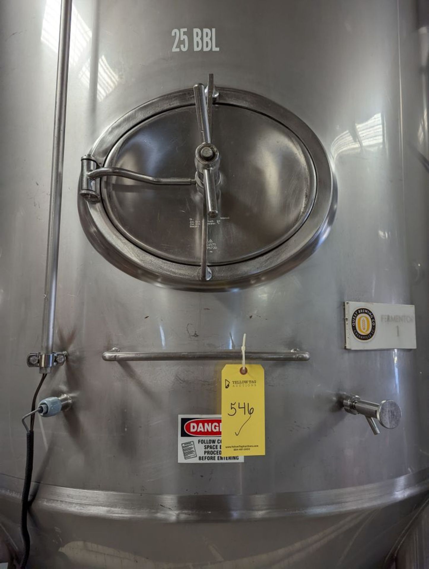 25BBL Jacketed Connical Fermenter Tank with Fittings & Glycol Valve | Includes Johnson A119 - Image 3 of 6