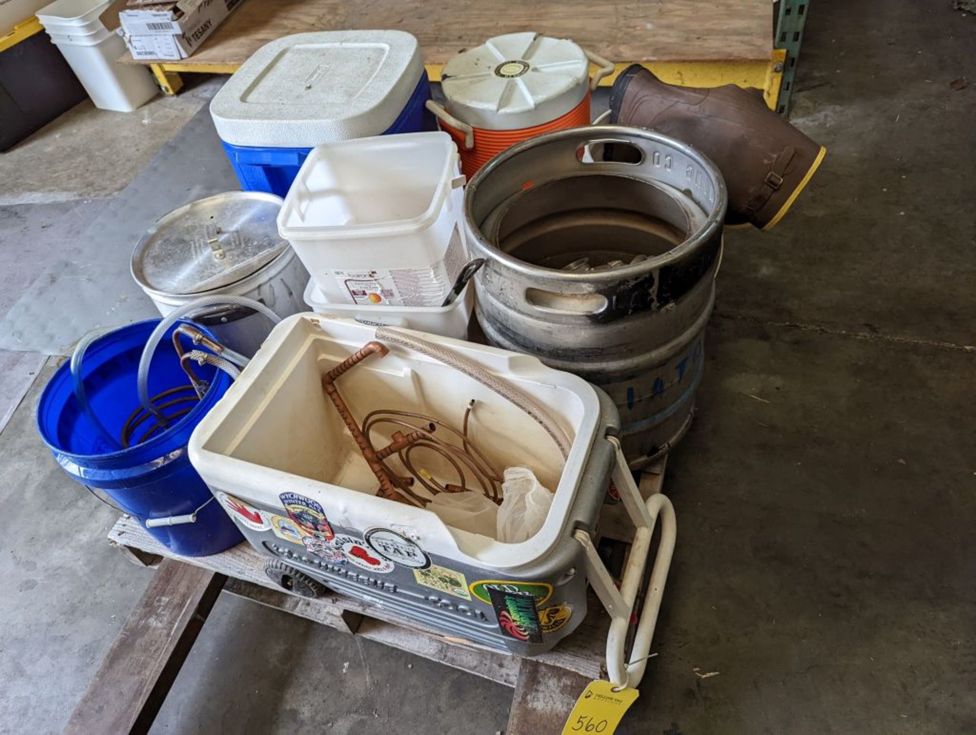 Lot of Assorted Coolers and Containers | Including Homebrew Supplies, 15.5 Gallon stainless Keggle