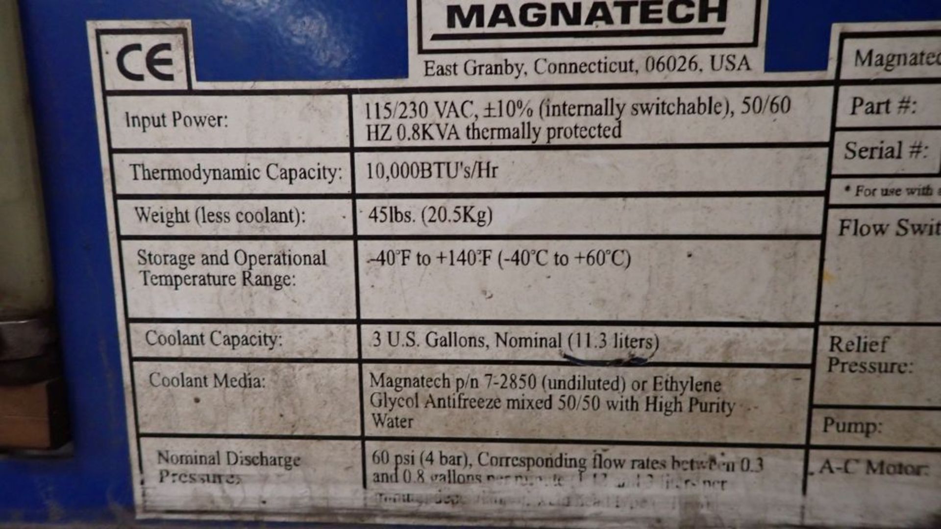 Magnatech Tubemaster Water Cooler | Model No. 903; Part No. 103910; 230V; Tag: 232985 - Image 8 of 19
