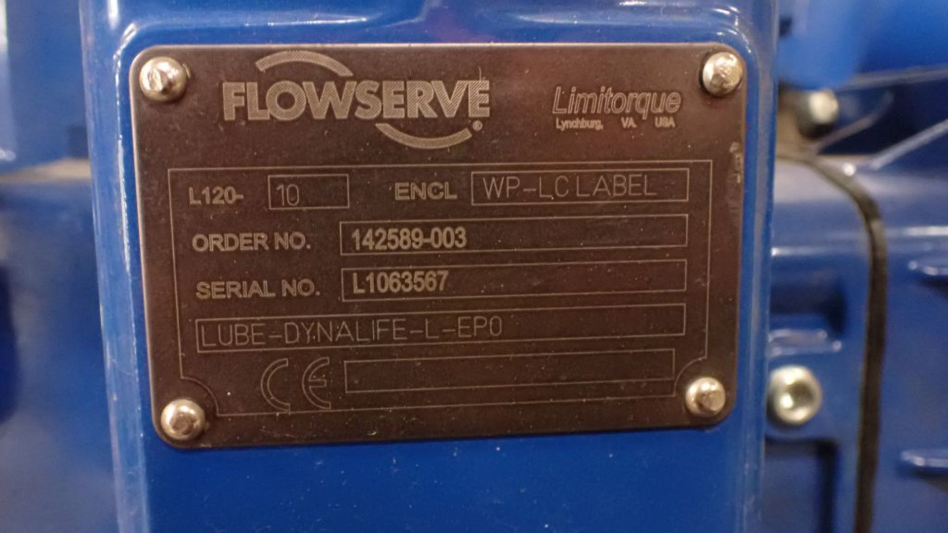 Lot of (2) Flowserve Actuation Assemblies | Enclosure: WP-LCLABEL LUBE-EYNALIFE-L-EP0; Part No. B- - Image 6 of 9