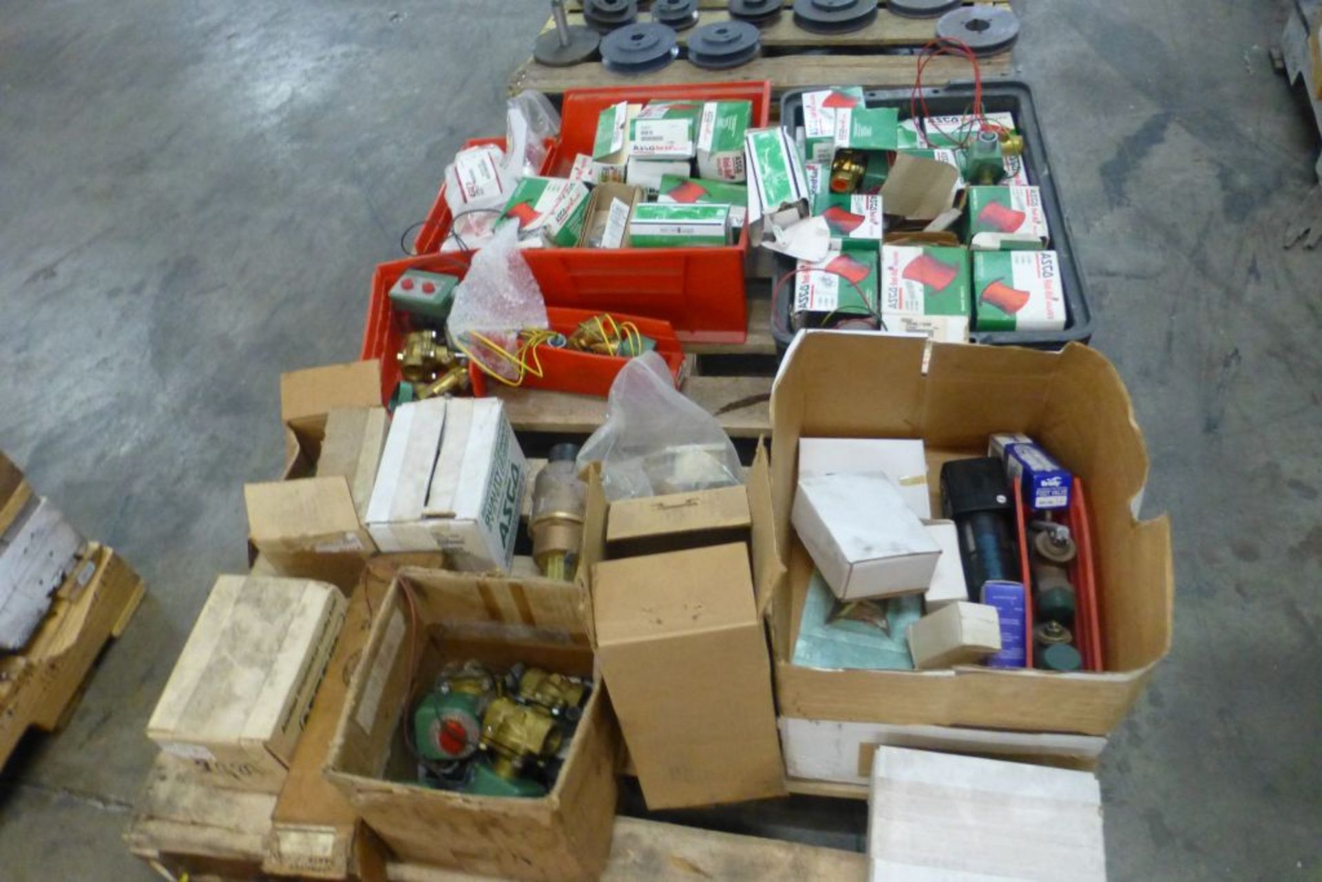 Lot of Assorted Components | Includes: ASCO Red Hat Valves Part No. 709185; Cooper Air Compressor