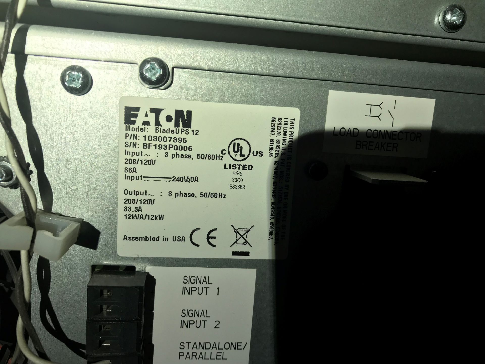 Lot of (2) Eaton UPS Racks | Lot Loading Fee: $50 | (8) BladeUPS 12 Power Supplies: Part No. - Image 5 of 5