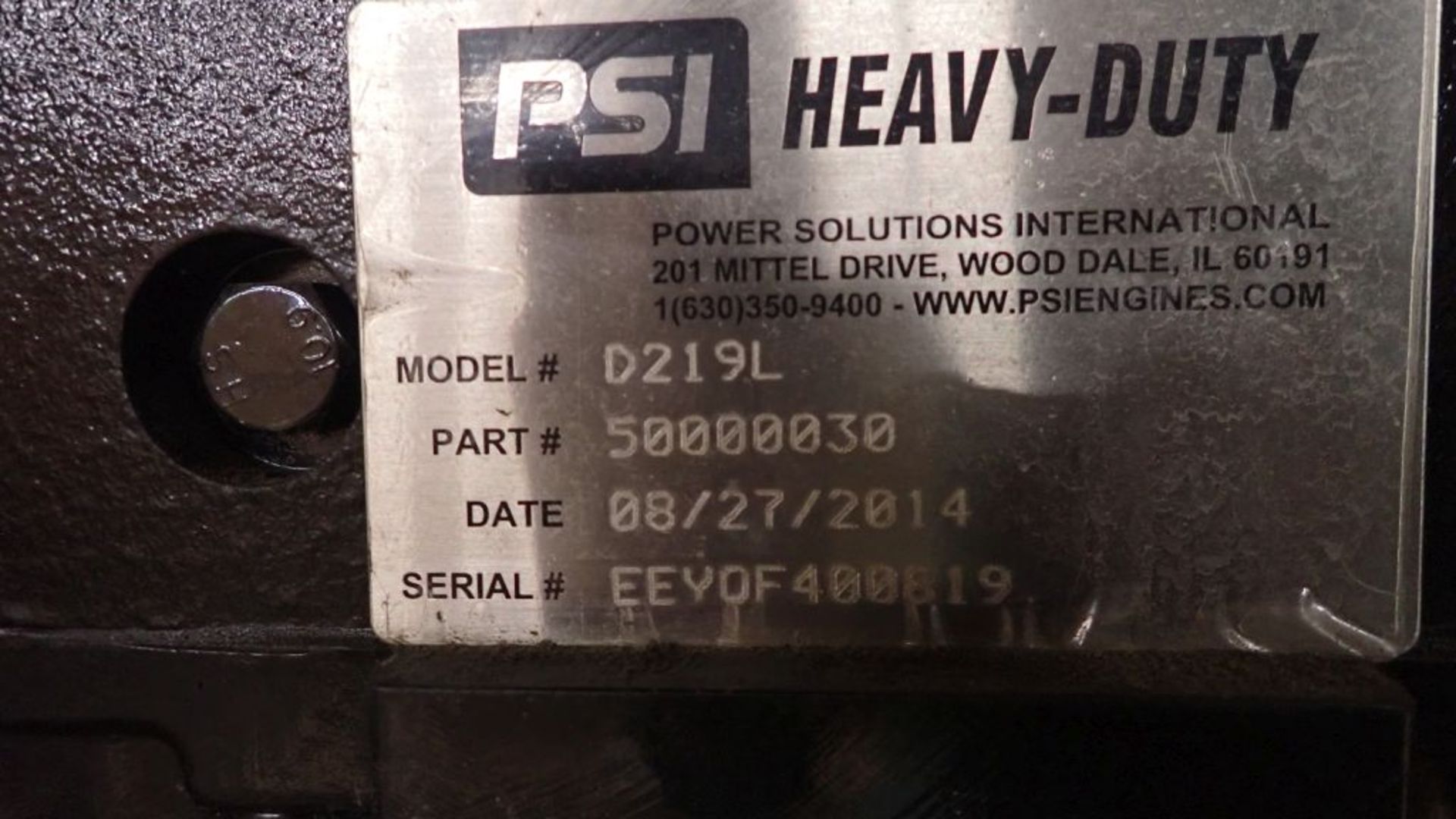 PSI Heavy Duty Natural Gas/Propane Engine | Model No. D219L; Part No. PSI-50000030; 21.9L; 12 - Image 9 of 9