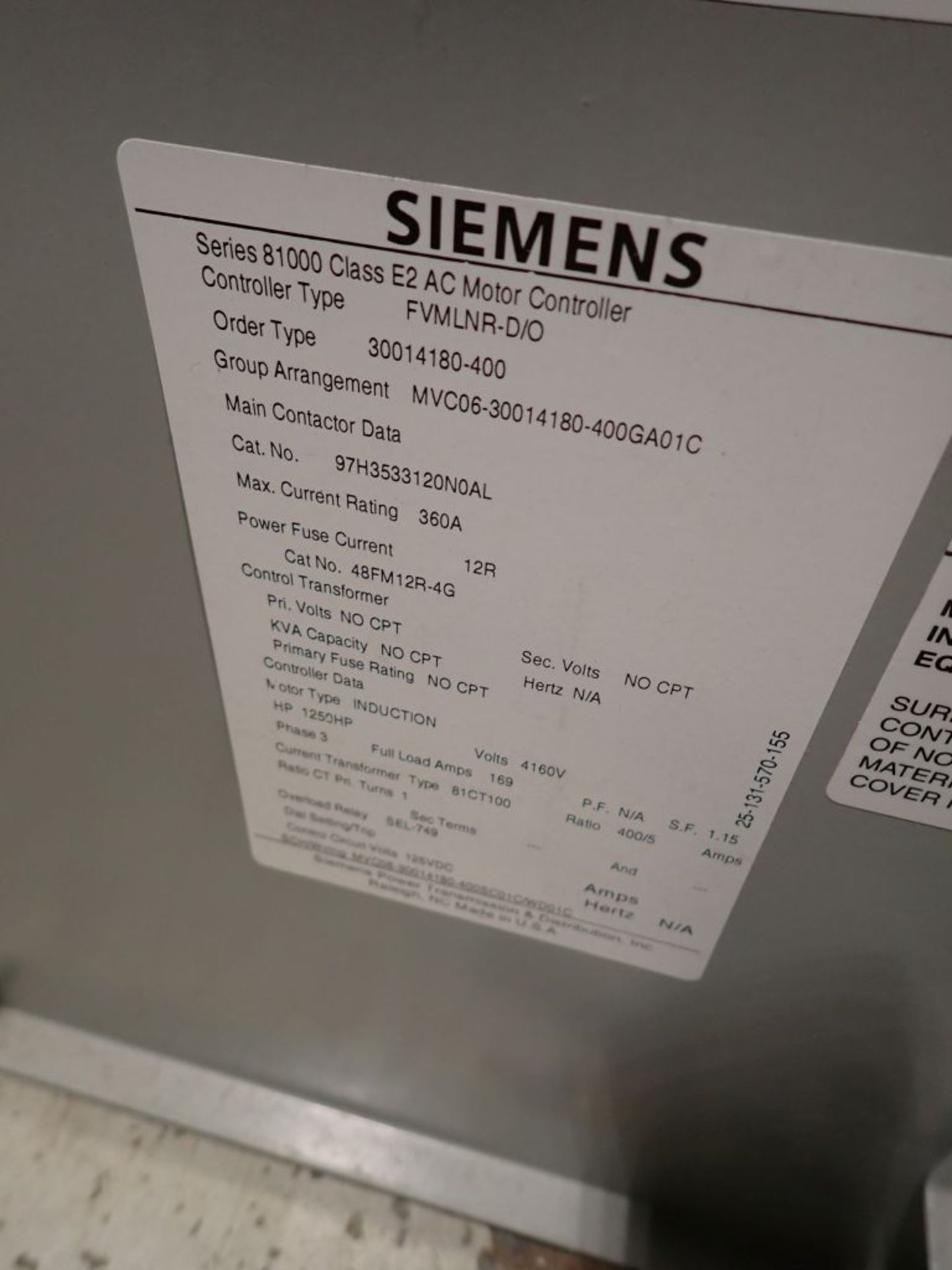 Siemens Medium Voltage MCC | Lot Loading Fee: $3000 | (6) Verticals - 4160V 3000 Amp; 500 HP - Image 31 of 31