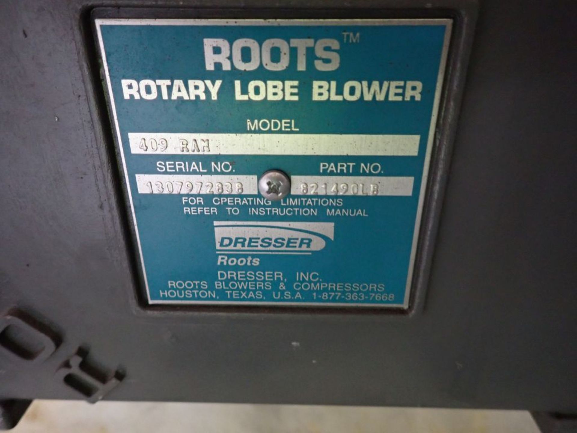 Roots Rotary Lobe Blower | Lot Loading Fee: $450 | Model: 409 RAM; 75 HP 460V; Tag: 235740 - Image 7 of 8