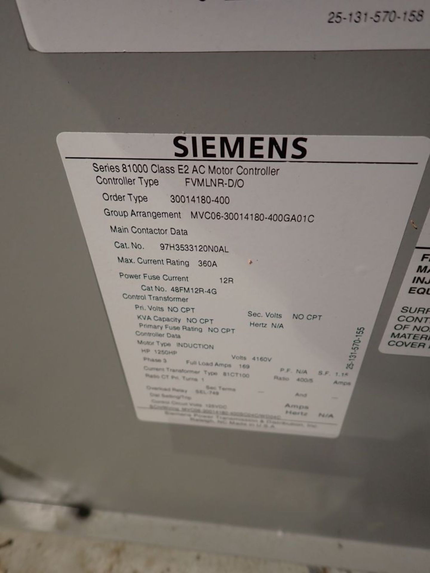 Siemens Medium Voltage MCC | Lot Loading Fee: $3000 | (6) Verticals - 4160V 3000 Amp; 500 HP - Image 16 of 31