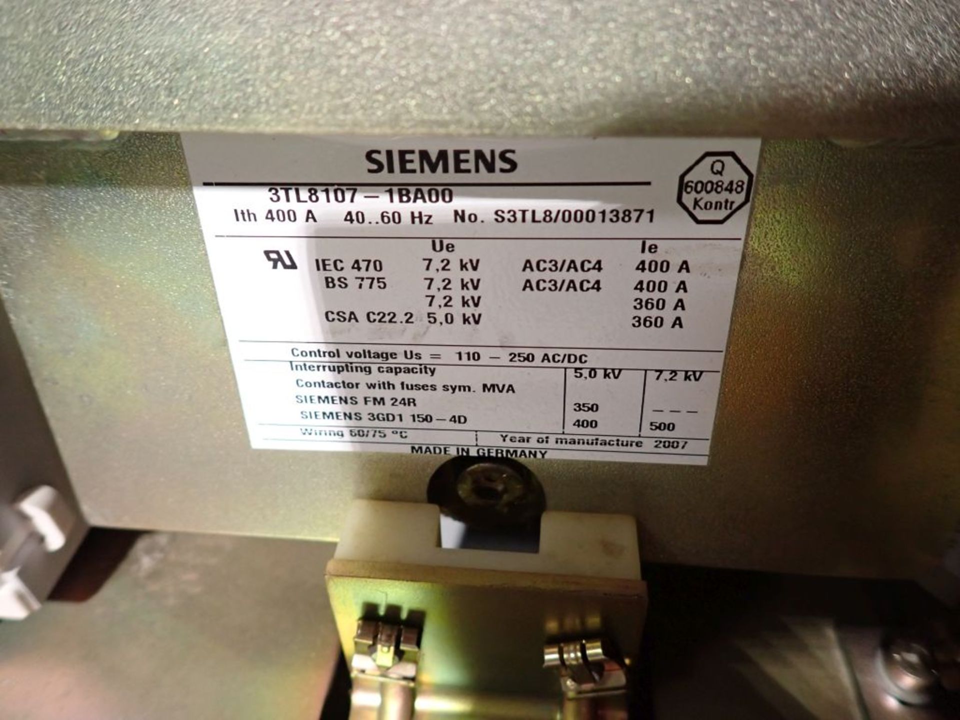 Siemens Medium Voltage MCC | Lot Loading Fee: $3000 | (6) Verticals - 4160V 3000 Amp; 500 HP - Image 10 of 31