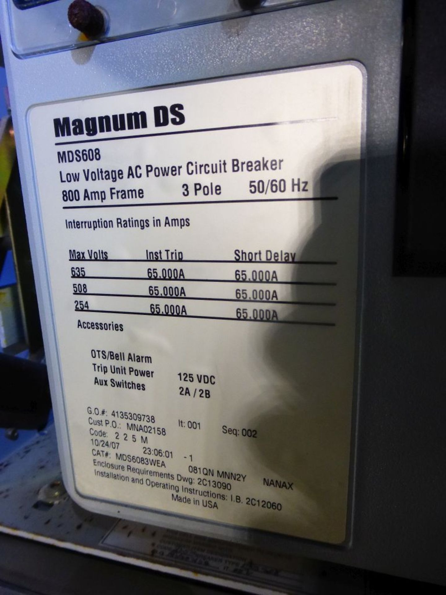 2007 Eaton Cutler Hammer Magnum DS Metal-Enclosed LV Switchgear | Rigging Fee: $300 | 480V; 4- - Image 27 of 31