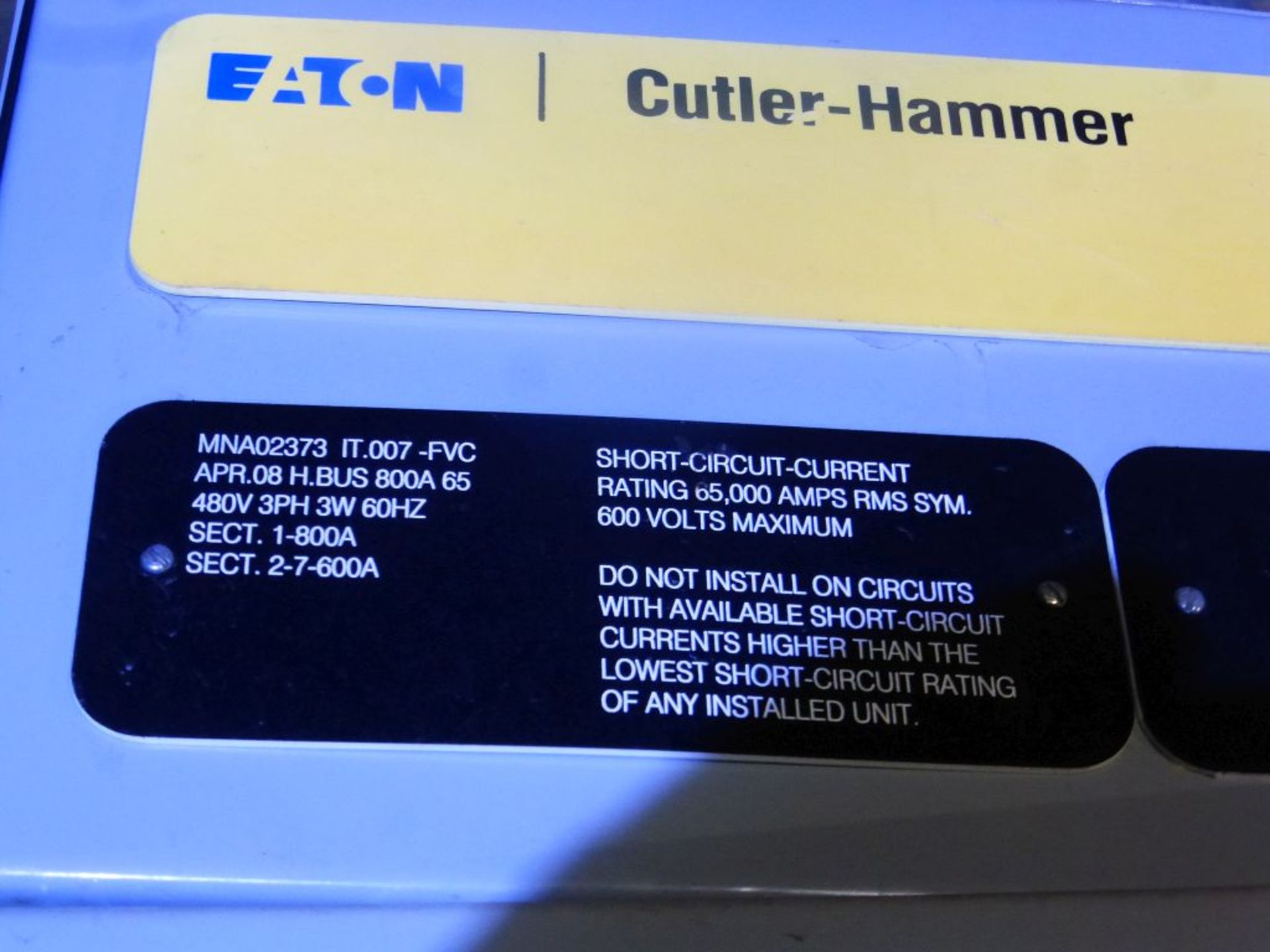 2008 Eaton Cutler Hammer Freedom Series 2100 MCC | Rigging Fee: $200 | 480V; Sect 1: 800A; Sect 2-7: - Image 3 of 43