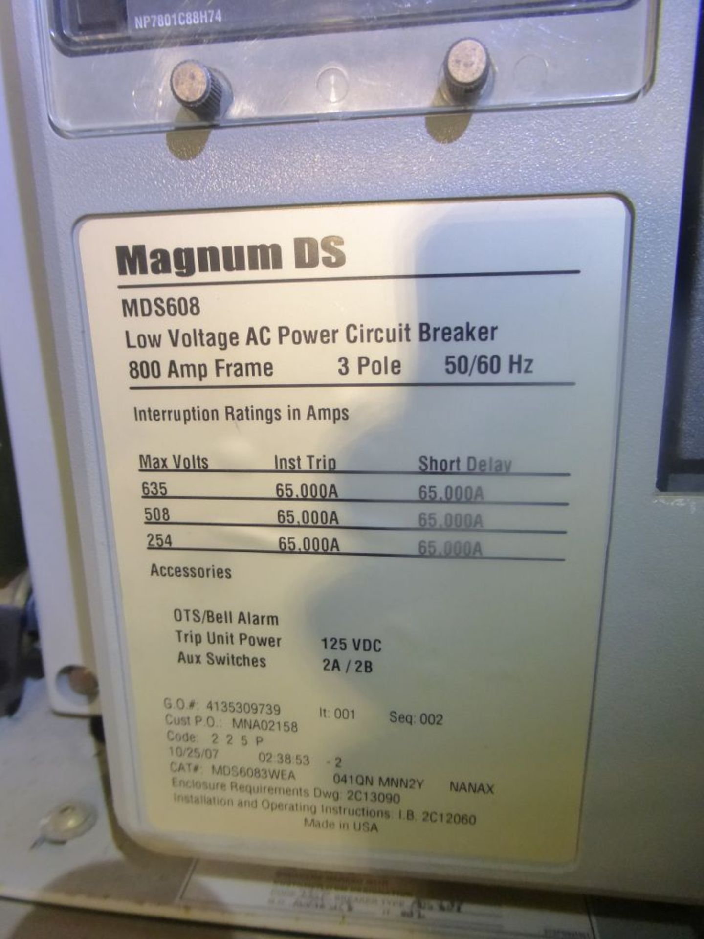 2007 Eaton Cutler Hammer Magnum DS Metal-Enclosed LV Switchgear | Rigging Fee: $300 | 480V; 4- - Image 19 of 31