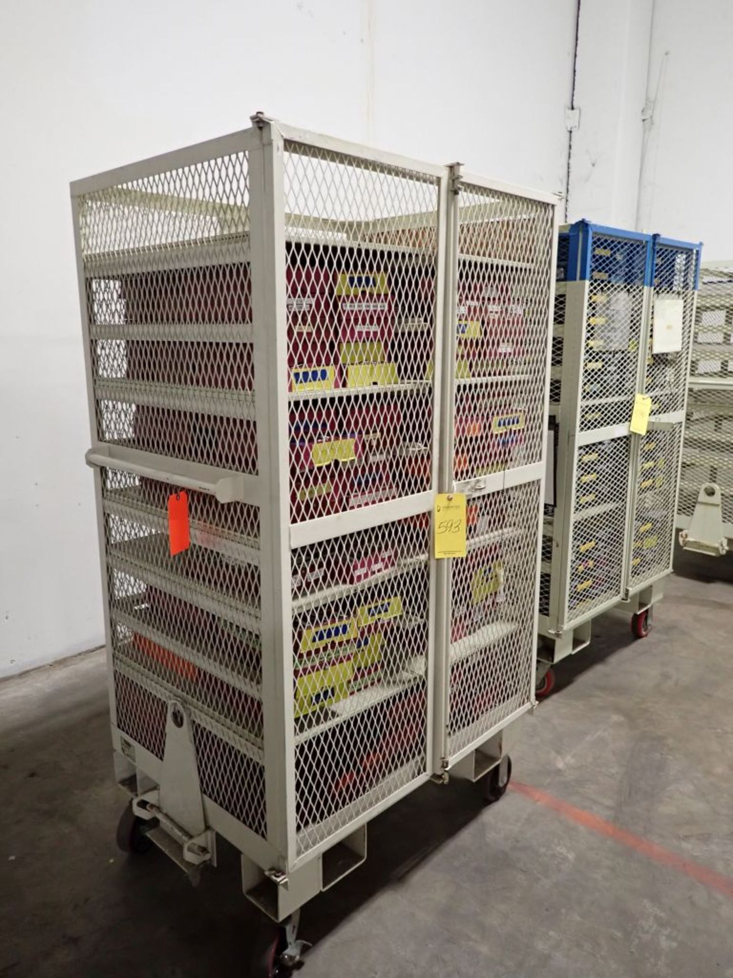 Rolling Locking Cage w/Storage Bins | Tag: 241593 | Limited Forklift Assistance Available - $10.00 - Image 2 of 6