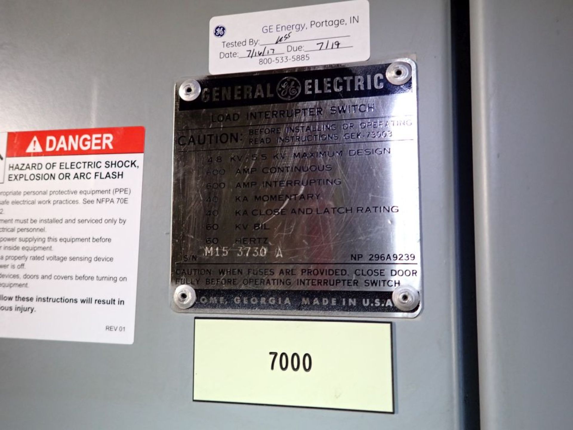 GE Transformer w/Interrupter Switch | 2000/2667 KVA; 4160 Primary Voltage; 480Y/277 Secondary - Image 5 of 11