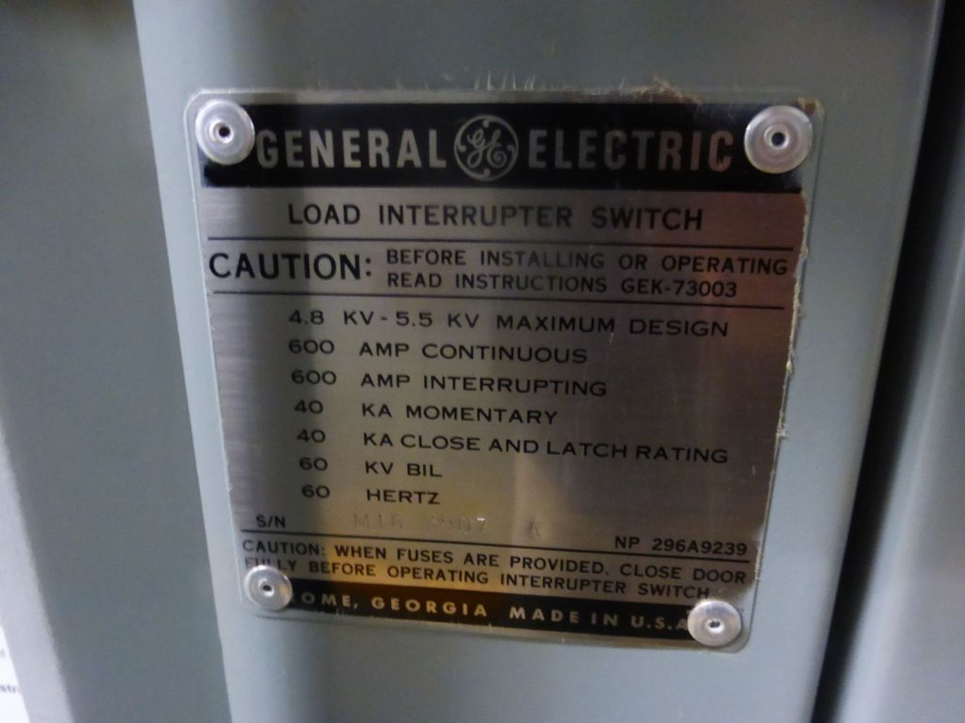 GE Transformer with Interrupter Switch | 1500/2000A; 4160-480Y/277V; Includes: 600A Switch; Tag: - Image 17 of 19