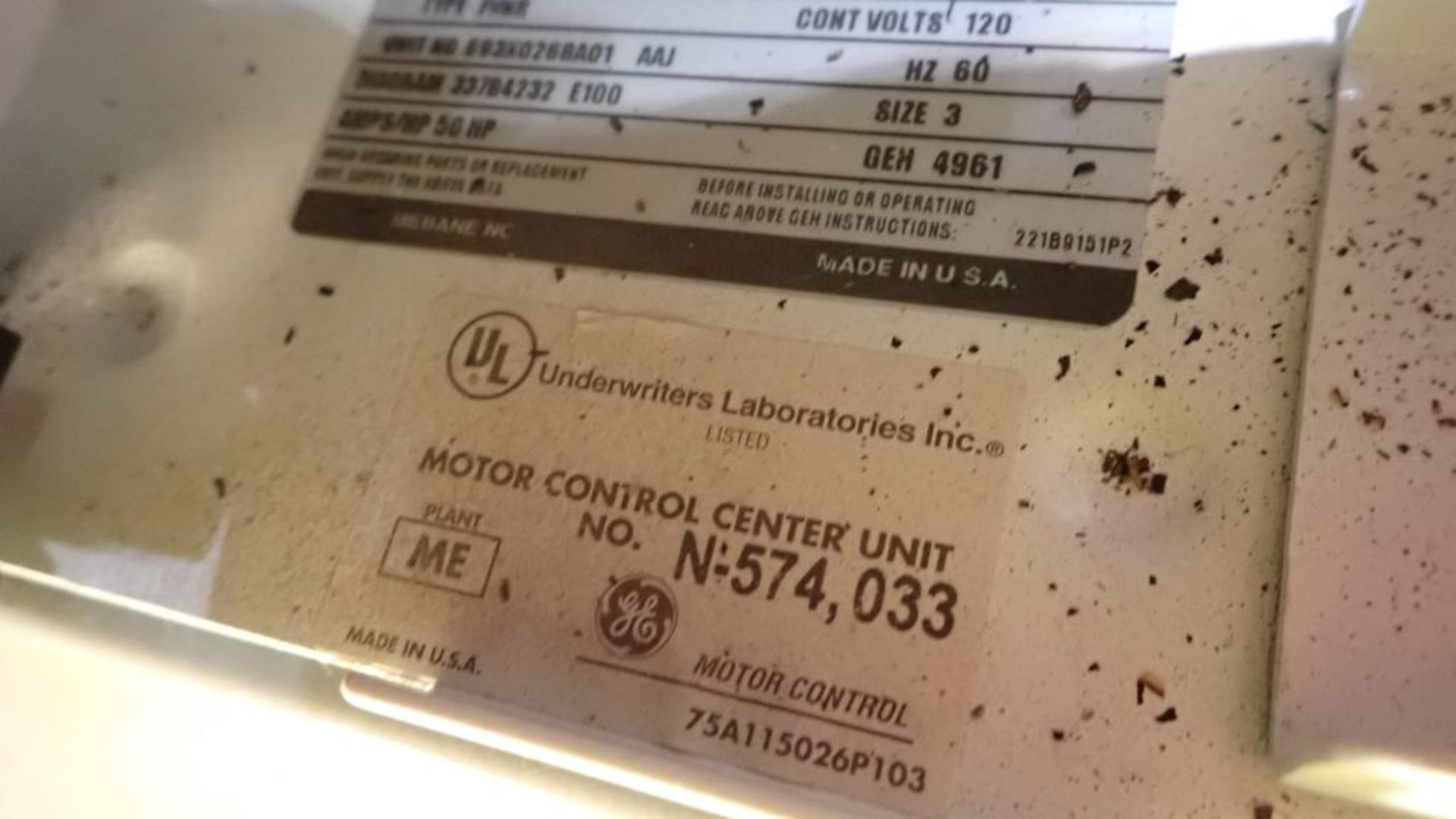 GE 8000 Line MCC | (4) Verticals; Includes: (3) Size 3 Starters; (6) Size 2 Starters; (2) Size 1 - Image 12 of 53