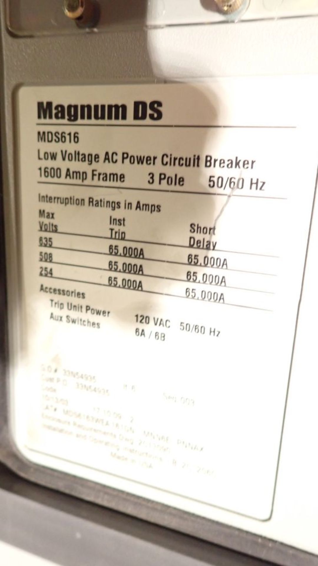 Eaton Cutler Hammer Switchgear | 1600A DS Frame Breaker; 480Y/277V; (9) 1600A; (6) 1600A; (3) 1200A; - Image 37 of 37