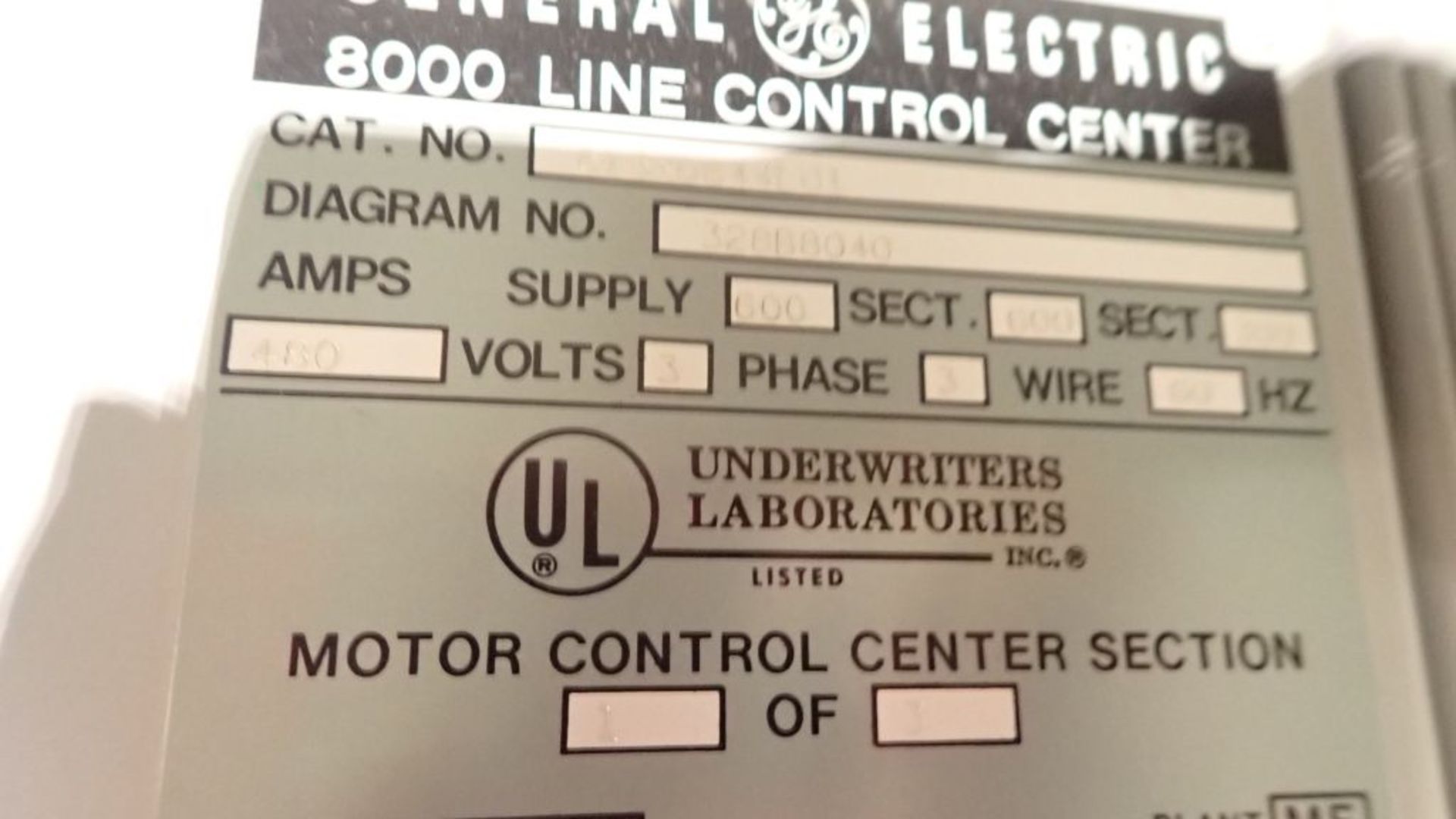 GE 8000 Line MCC | (4) Verticals; Includes: (3) Size 3 Starters; (6) Size 2 Starters; (2) Size 1 - Image 4 of 53