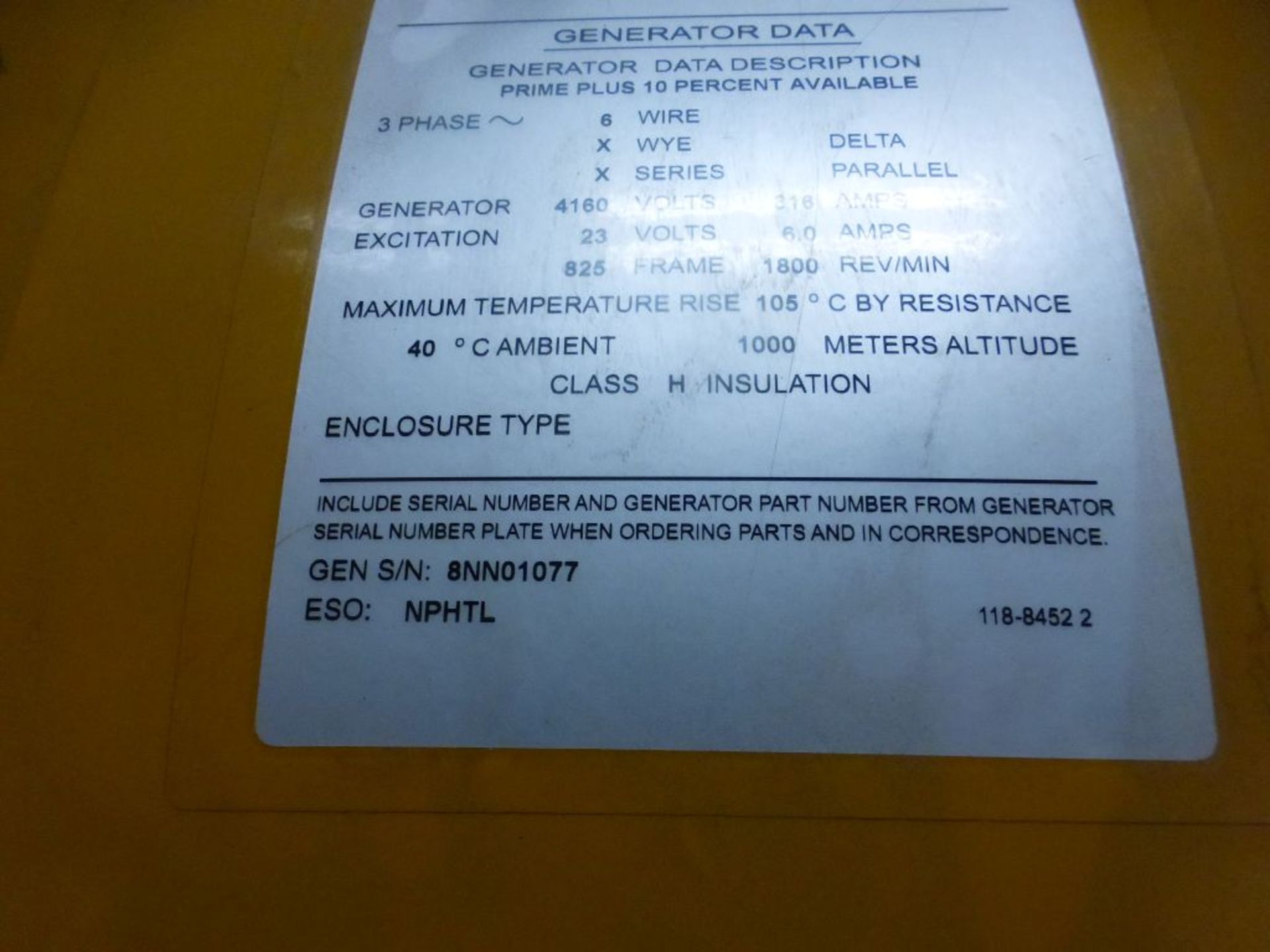Caterpillar Diesel Generator | Part No. CAT00000AFDN00960; Model No. SR4B; 1825 KW; Prime; 4160V; - Image 14 of 23