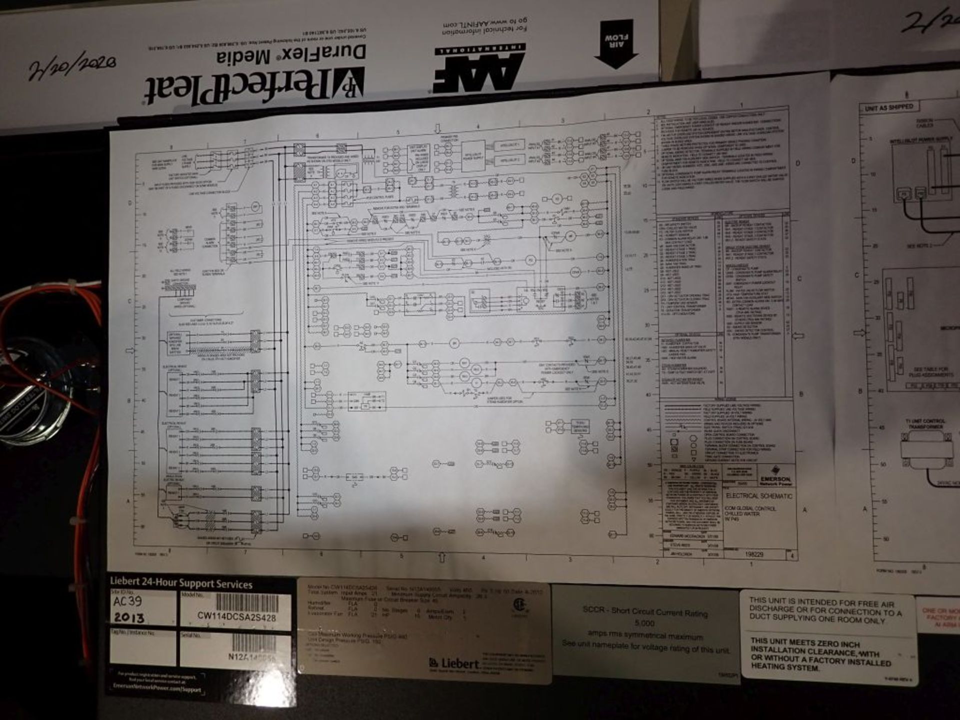 Liebert AC Unit | Model No. CW114BCSA25428; 460V; Tag: 241139; Lot Loading Fee: $100.00 - Image 11 of 11