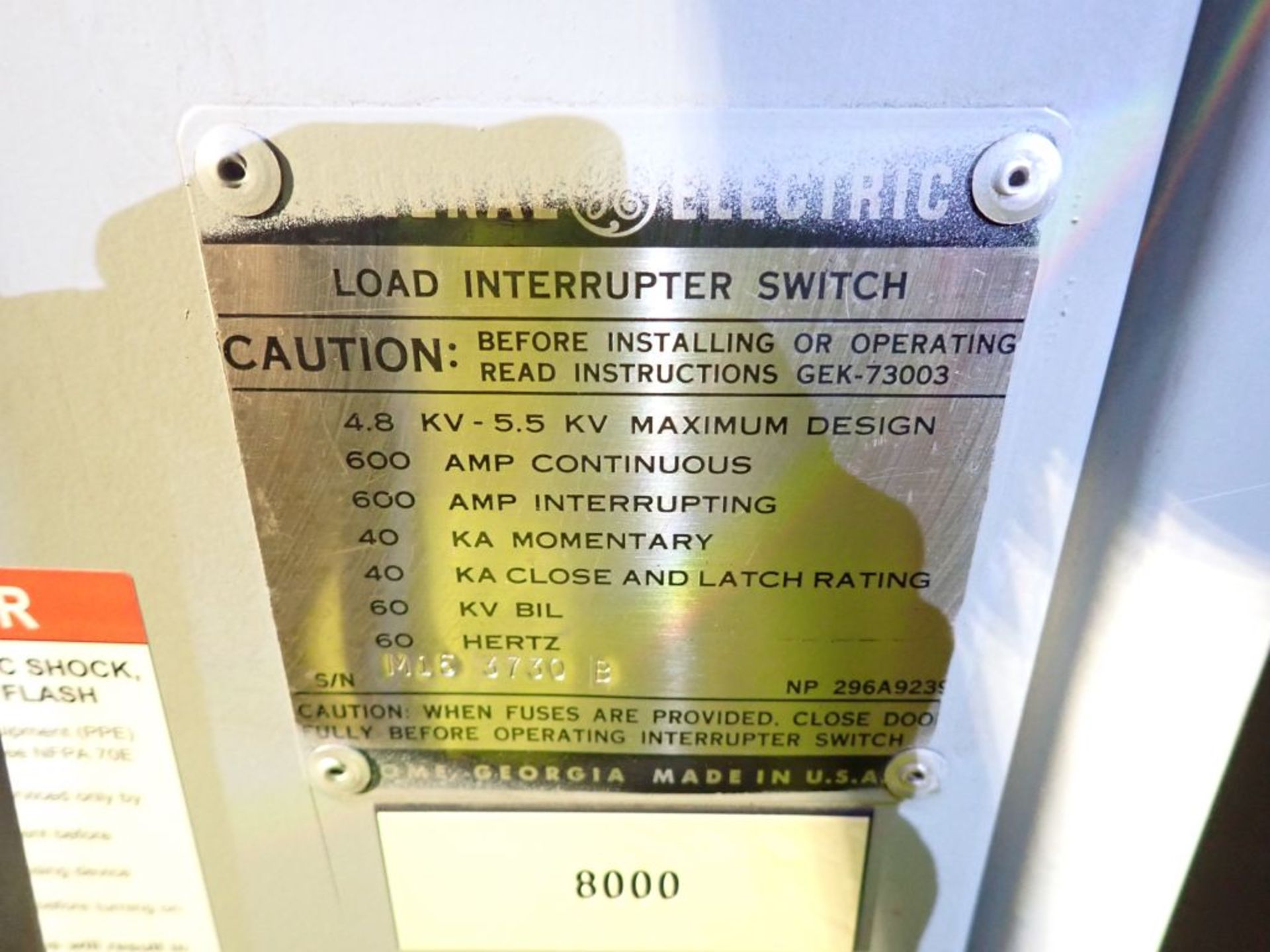 GE Transformer w/Interrupter Switch | 2000/2667 KVA; 4160 Primary Voltage; 480Y/277 Secondary - Image 19 of 19