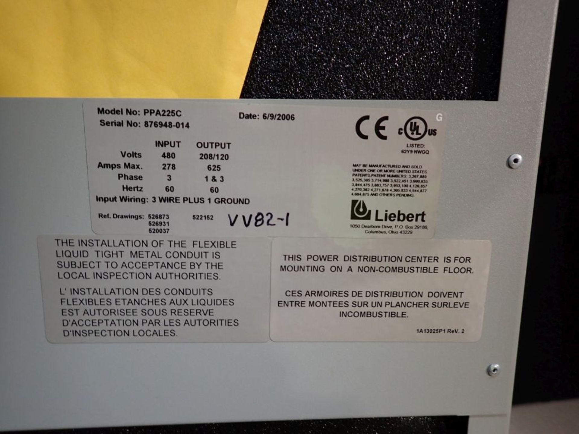 Liebert Precision Power UPS Unit | (2) Cat No. PPA25C, 480V Input, 208/120V; (1) Cat No. EXC10011, - Image 5 of 23