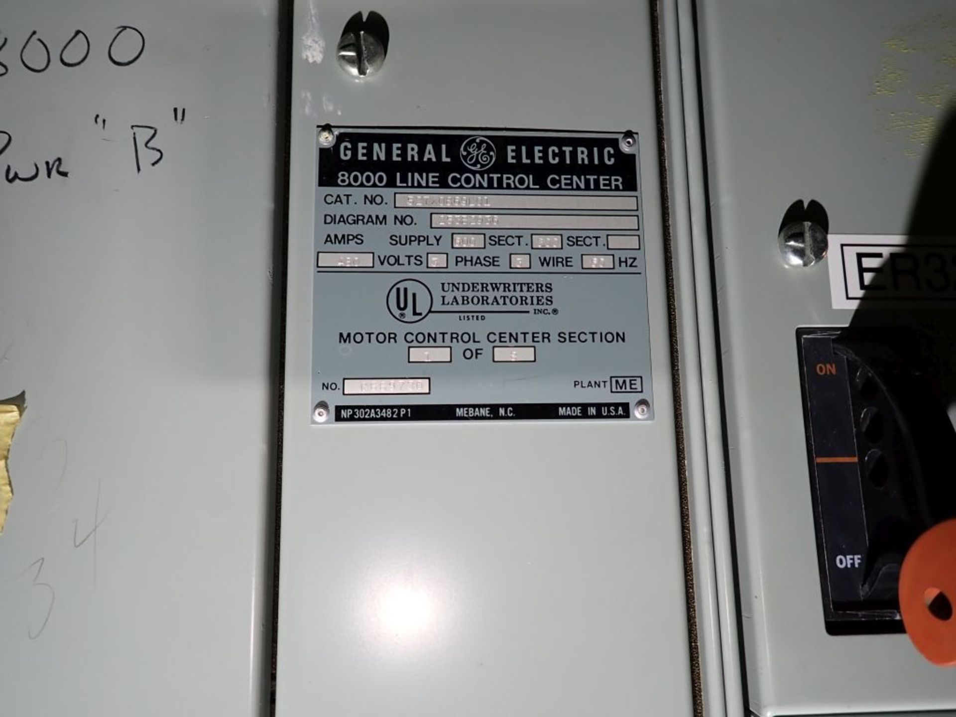 GE 8000 Line MCC | (8) Verticals; Includes: (2) Size 1 Starters; (5) Size 2 Starters; (3) Size 3 - Image 5 of 30