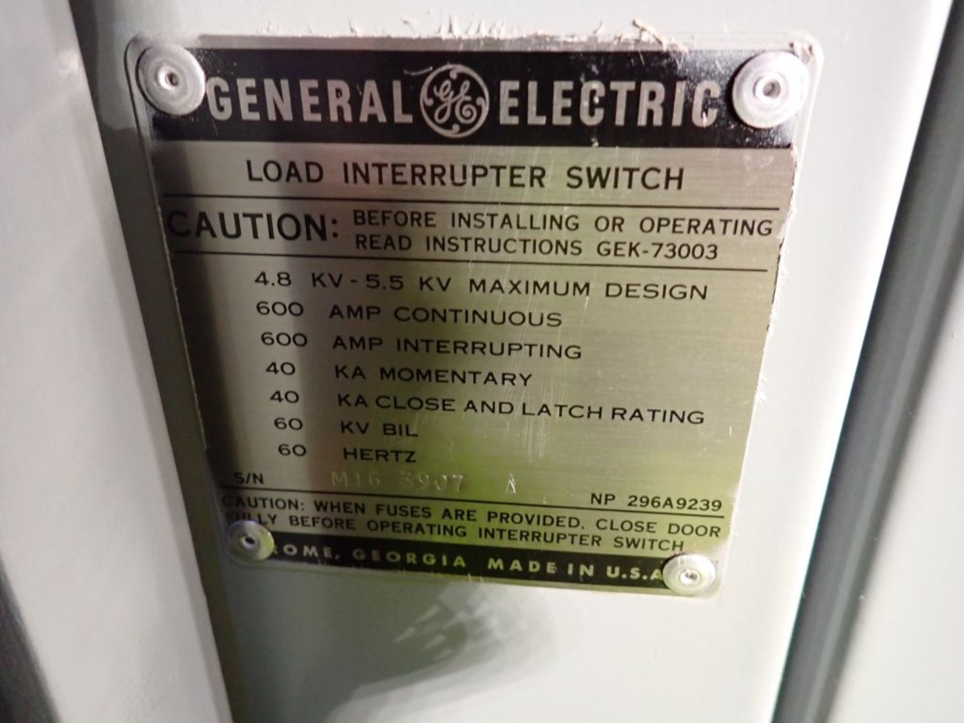 GE Transformer with Interrupter Switch | 1500/2000A; 4160-480Y/277V; Includes: 600A Switch; Tag: - Image 18 of 19