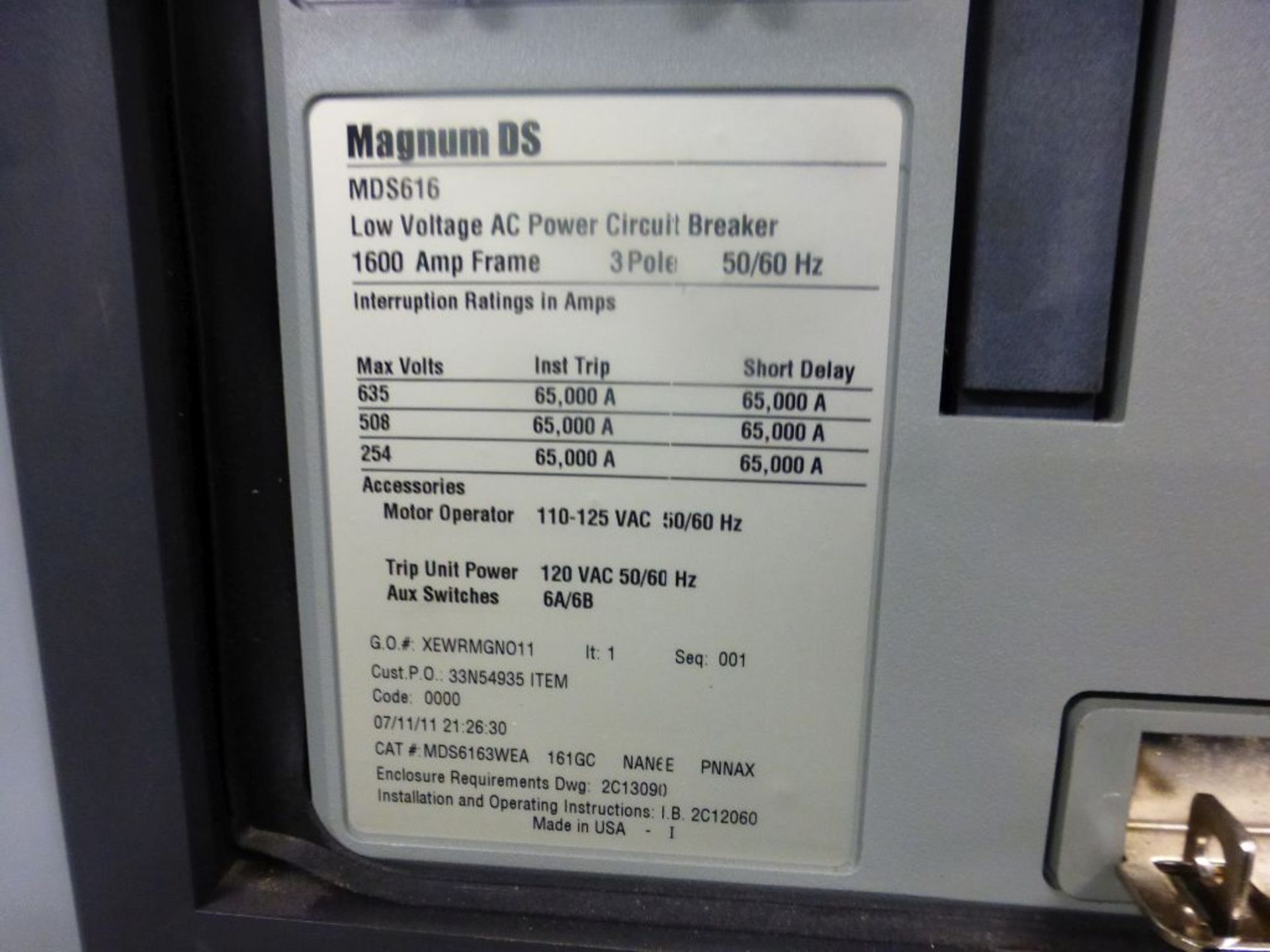 Cutler Hammer Switchgear | 1600A; (6) Sections; Includes: (7) 1600A Breaker Part No. MDS616; (3) - Image 19 of 44