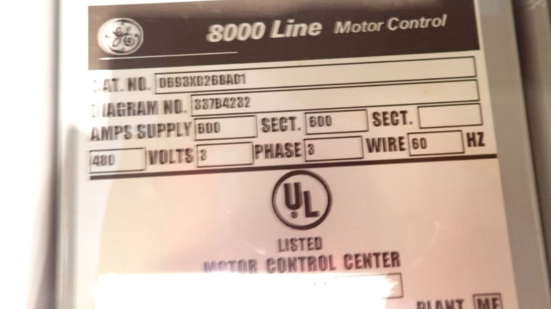 GE 8000 Line MCC | (4) Verticals; Includes: (3) Size 3 Starters; (6) Size 2 Starters; (2) Size 1 - Image 3 of 53