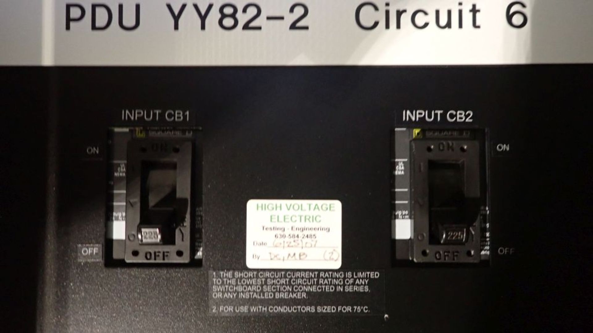 Onyx Power Rack Panelboard | Part No. 98-112-00-00; System 2; Input: 208/120 VAC; 4-Wire Plus Ground - Image 6 of 14