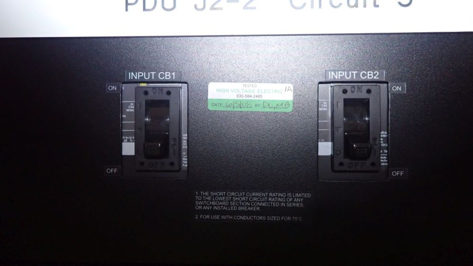 Onyx Power Rack Panelboard | Part No. 98-112-00-00; System 2; Input: 208/120 VAC; 4-Wire Plus Ground - Image 12 of 15