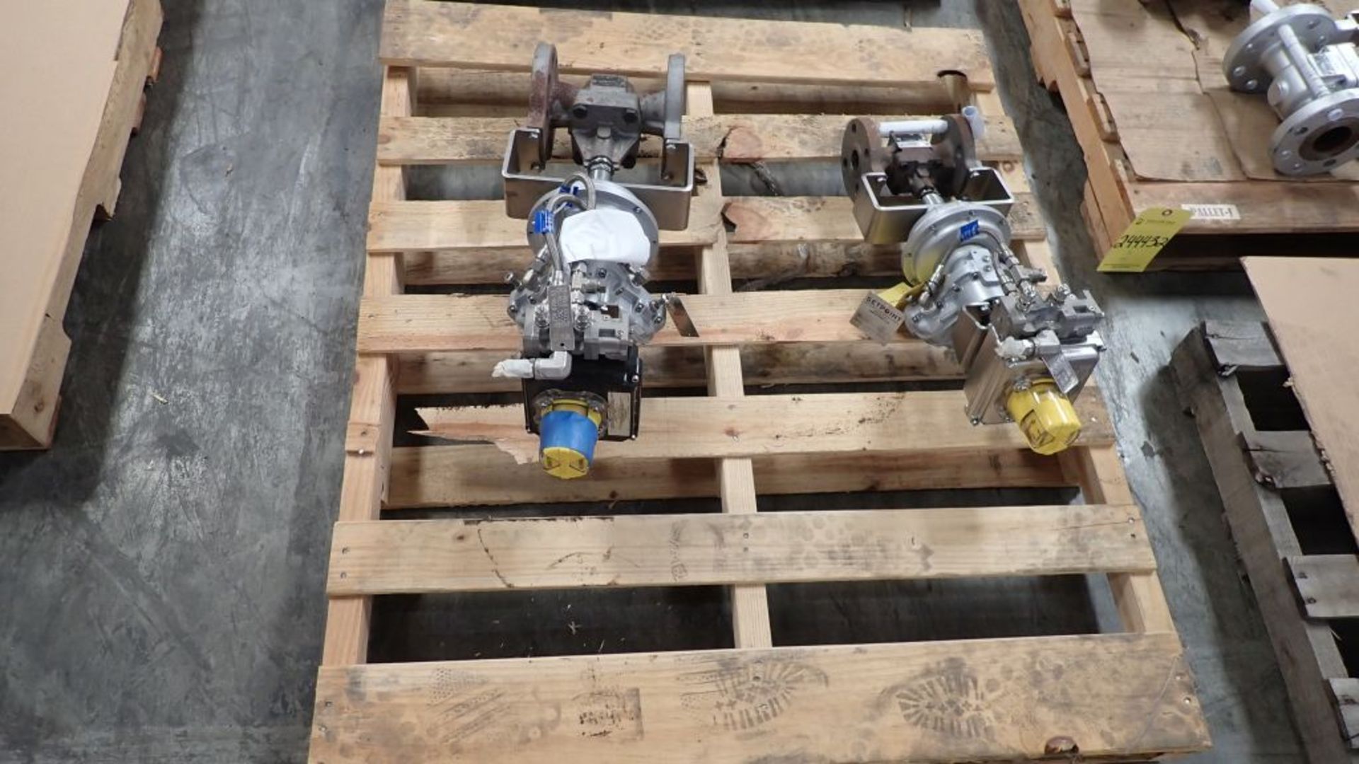 Lot of (2) Flowserve Carbon Steel Valves w/Actuators | (1) 1" Valve WCB Body w/Actuator; (1) 2"