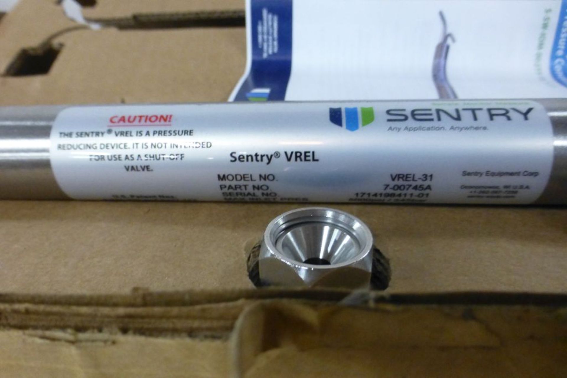Lot of (1) Control Valve and (2) Sensors | (1) Sentry VREL Control Valve Part No. 7-00745A, Model - Image 2 of 7